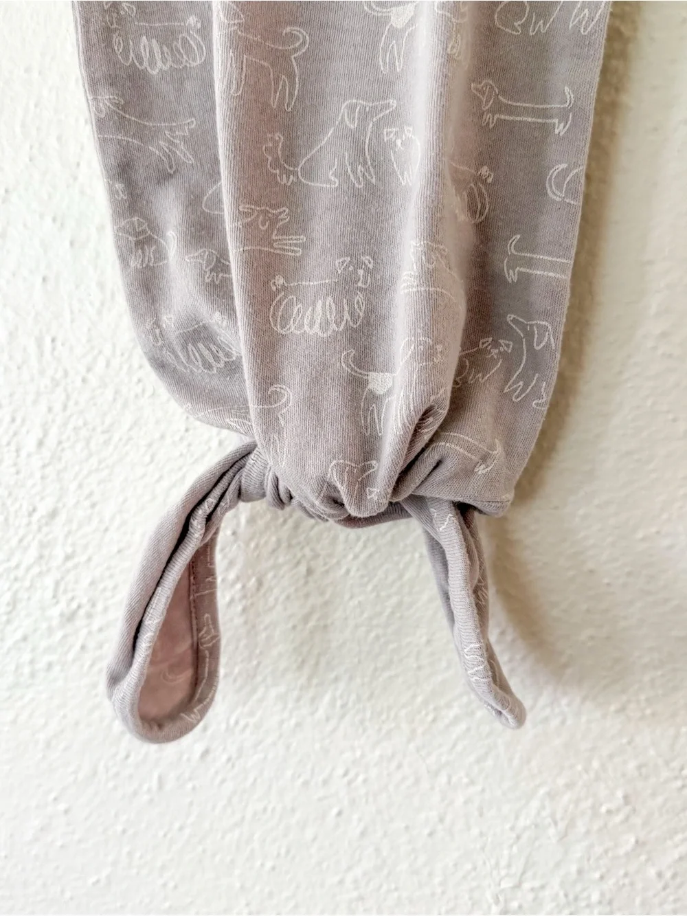 Nordstrom Silver Grey Printed Dogs Knotted Sleep Gown